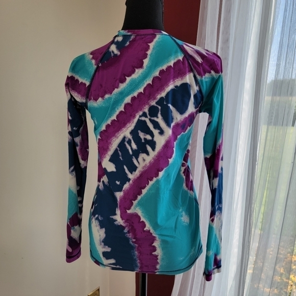 J Crew Crewcuts UPF50+ Tie-Dye Patterned Rashguard Shirt Youth Size 14 - Picture 3 of 9